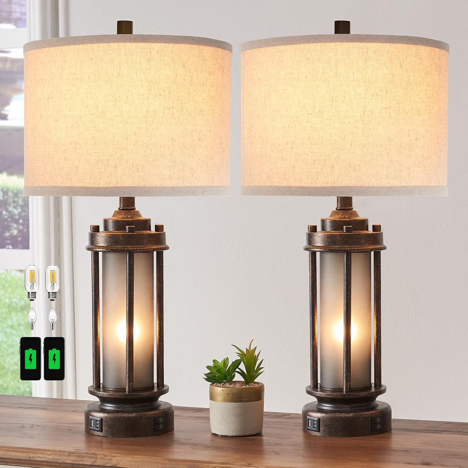 Solar Lamp - مجموعة من 2 مصباح على الطراز