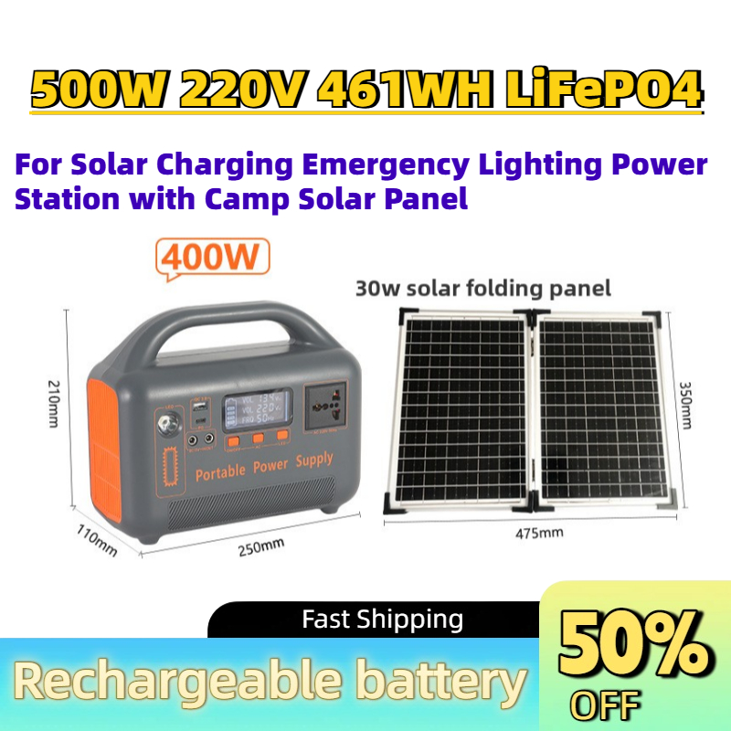Solar Panel 200W - محطة طاقة محمولة مطورة بقدرة 500