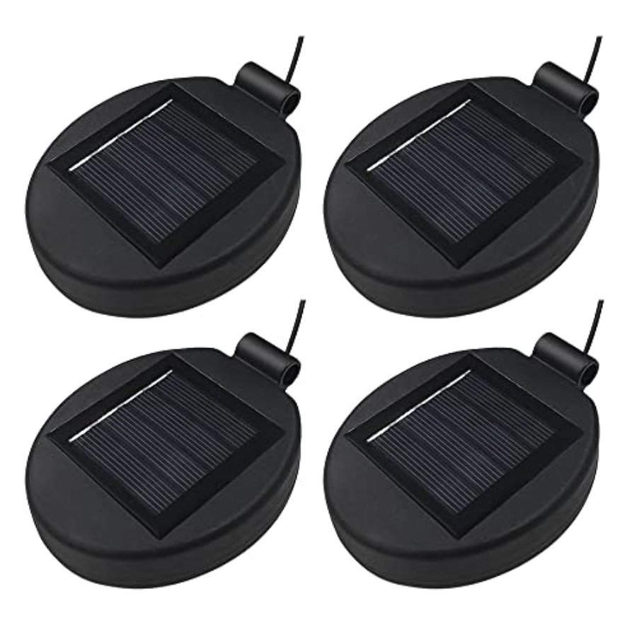 Solar Panel - غطاء فانوس شمسي بإضاءة LED علوية،
