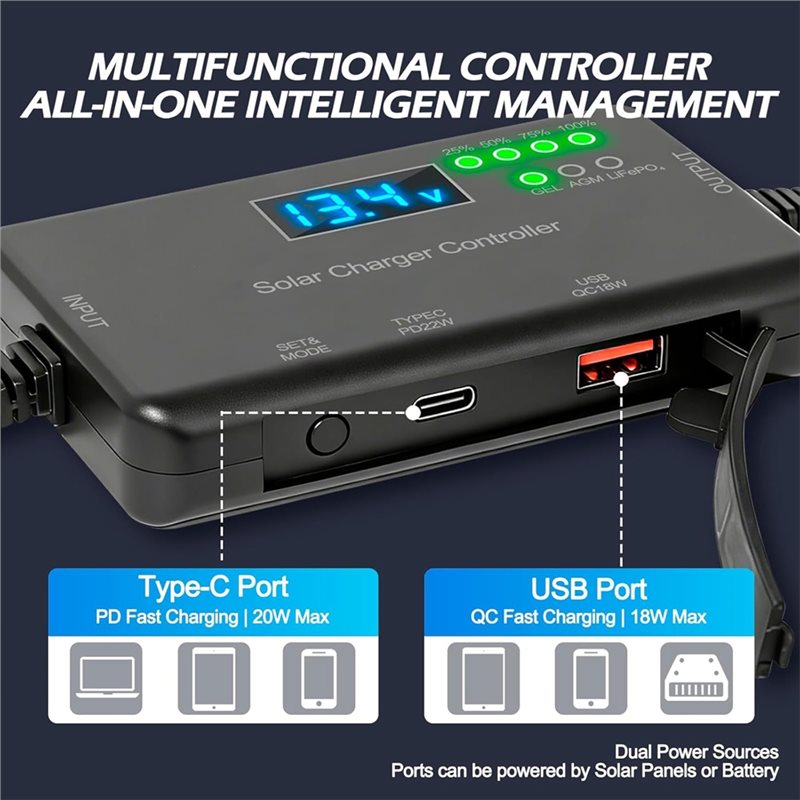جديد وساخن - متوفر الآن: وحدة  - مراجعة Charge Controller Solar وسعره